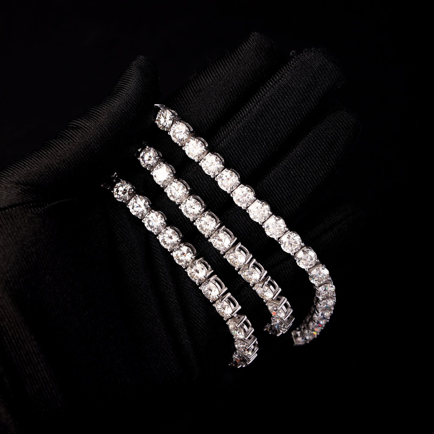 1Ct 925 Silver Moissanite Tennis Chain White Gold