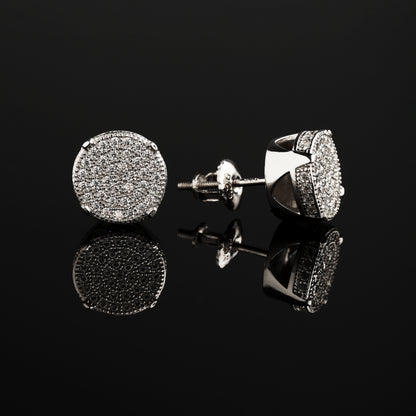 10MM 925 Silver Moissanite Halo Stud Earrings White Gold