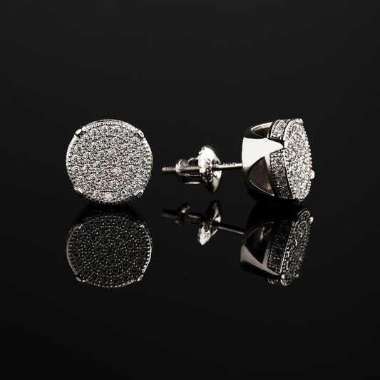10MM 925 Silver Moissanite Halo Stud Earrings White Gold