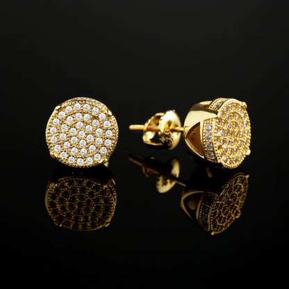 10 毫米 925 银莫桑石光环耳钉 18K 金