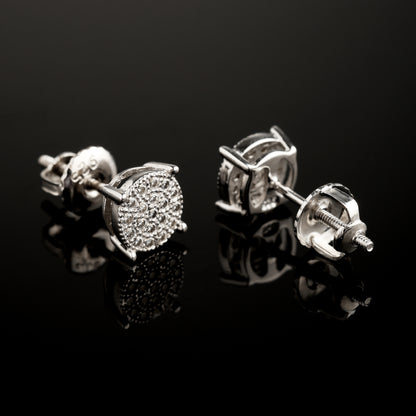6.5MM 925 Silver Moissanite Halo Stud Earrings White Gold