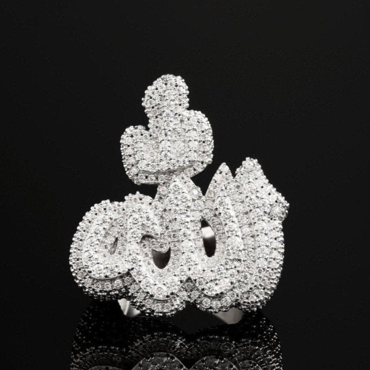 925 银莫桑钻 Hamsa 手环 白金