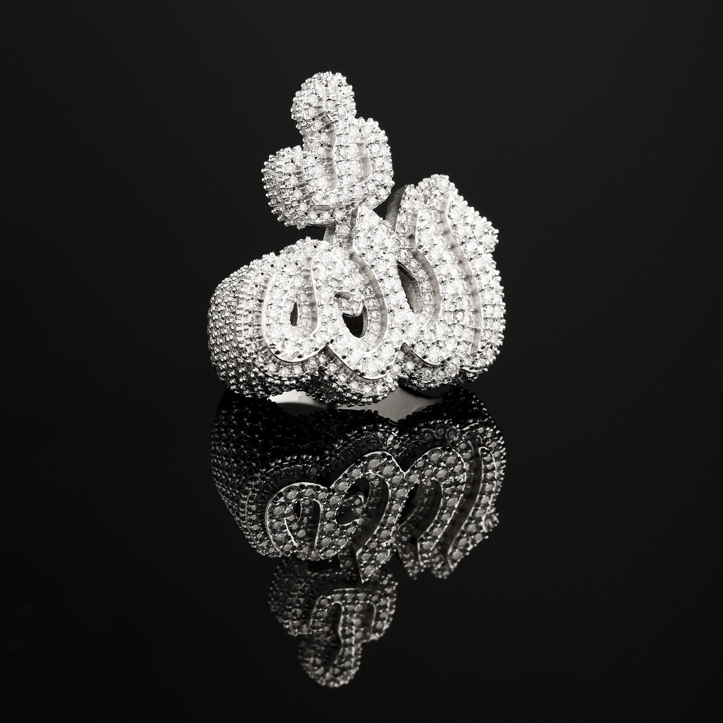 925 银莫桑钻 Hamsa 手环 白金
