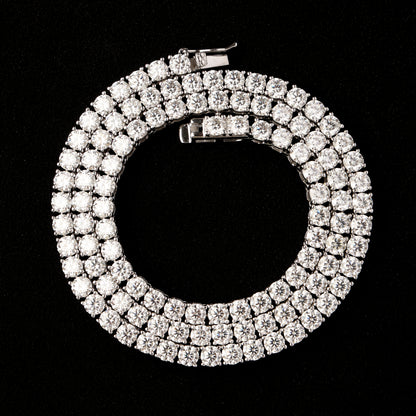 4MM 925 Silver Moissanite Tennis Chain White Gold