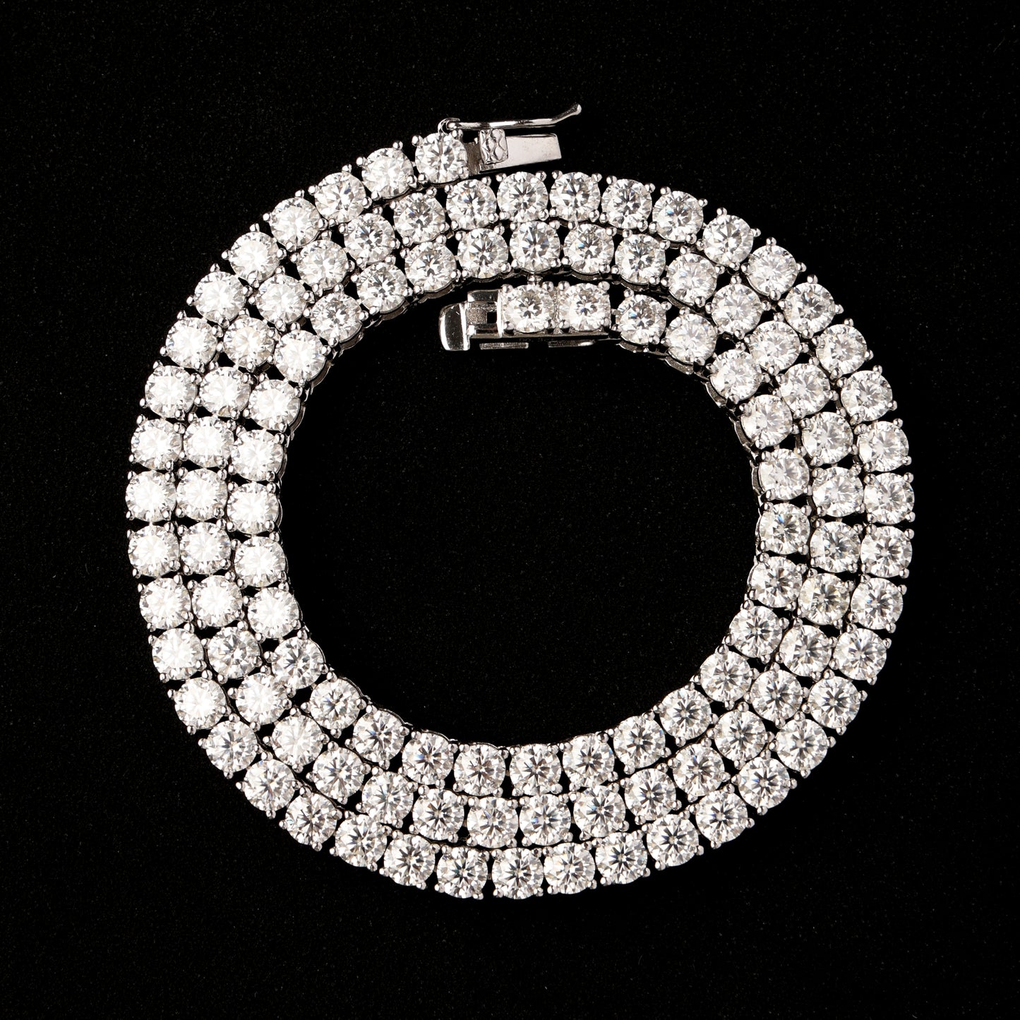 5mm 925 Silver Moissanite Tennis Chain White Gold