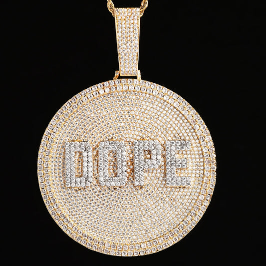 Custom 3D Big Disc Name Pendant