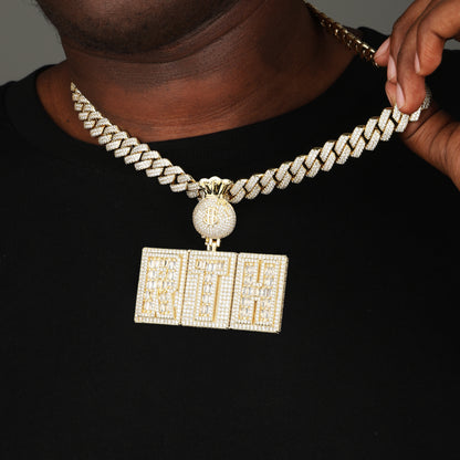 Custom Letter Baguette Two Layer Necklace