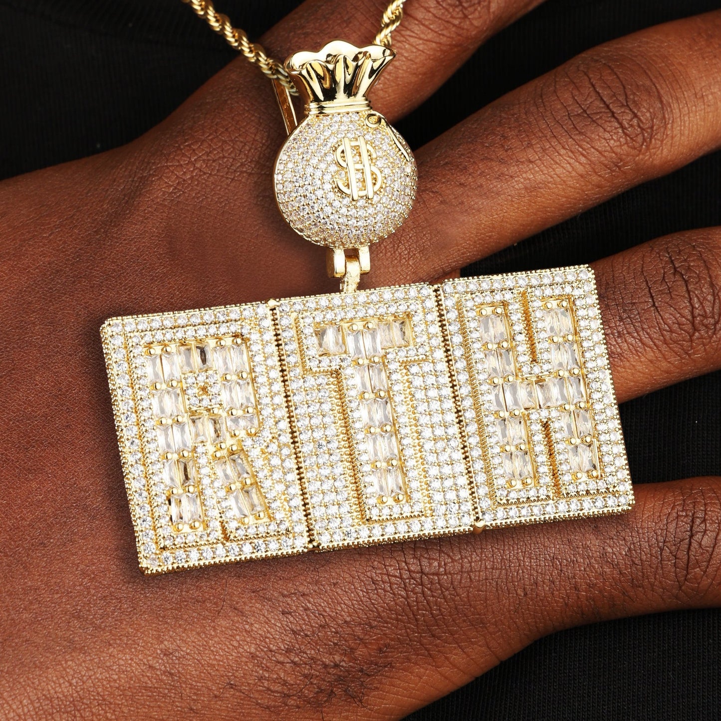Custom Letter Baguette Two Layer Necklace