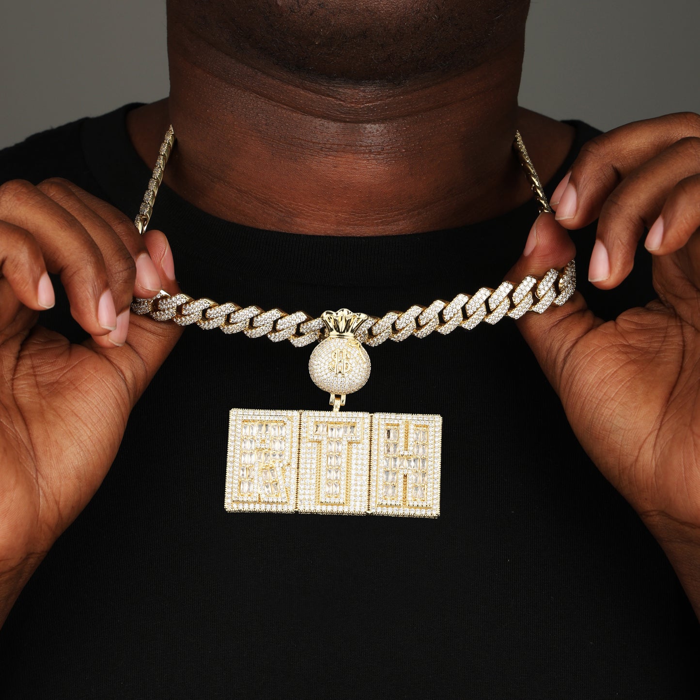 Custom Letter Baguette Two Layer Necklace