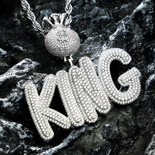 Custom Cursive Letter Name Necklace White Gold