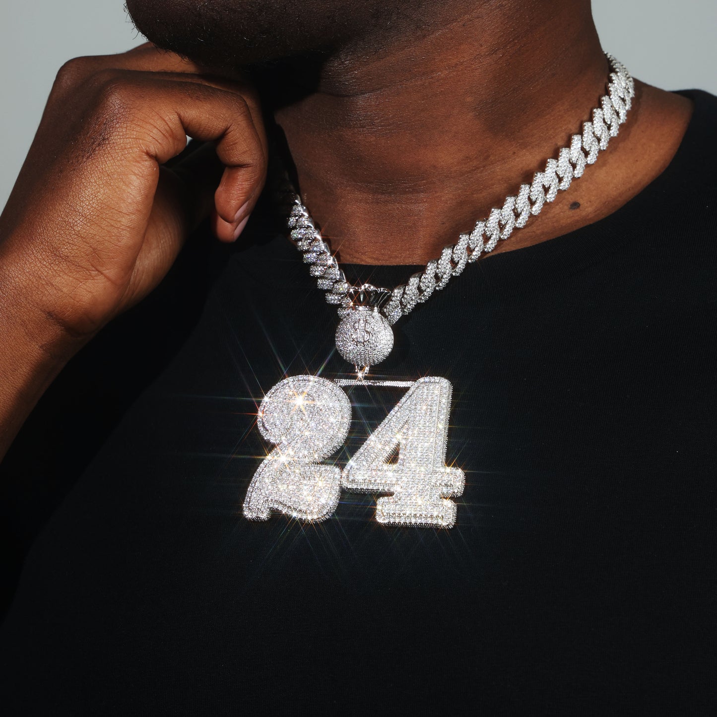 Custom Big No. Name Pendant