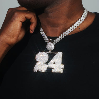 Custom Big No. Name Pendant