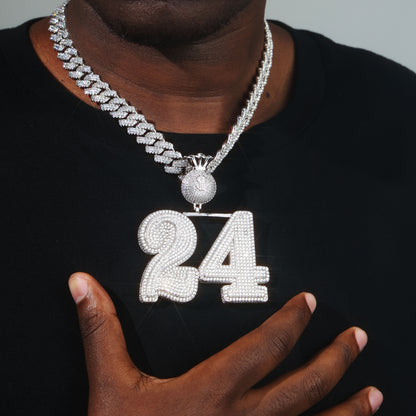 Custom Big No. Name Pendant