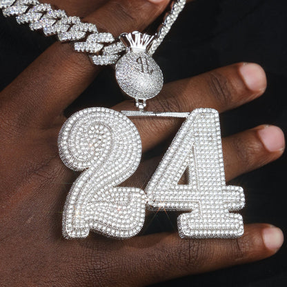 Custom Big No. Name Pendant
