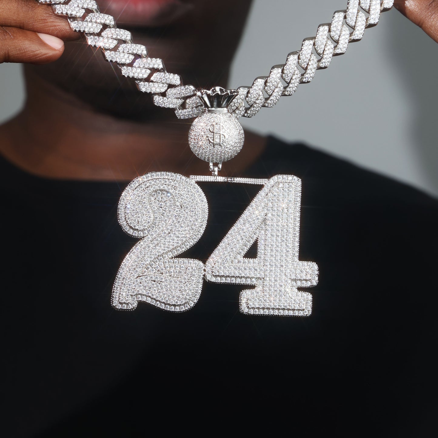 Custom Big No. Name Pendant