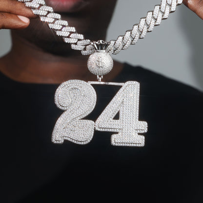 Custom Big No. Name Pendant