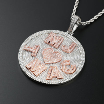 Custom Many Letters Circle Pendant