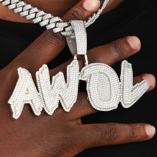 Custom Letter Name Necklace White Gold