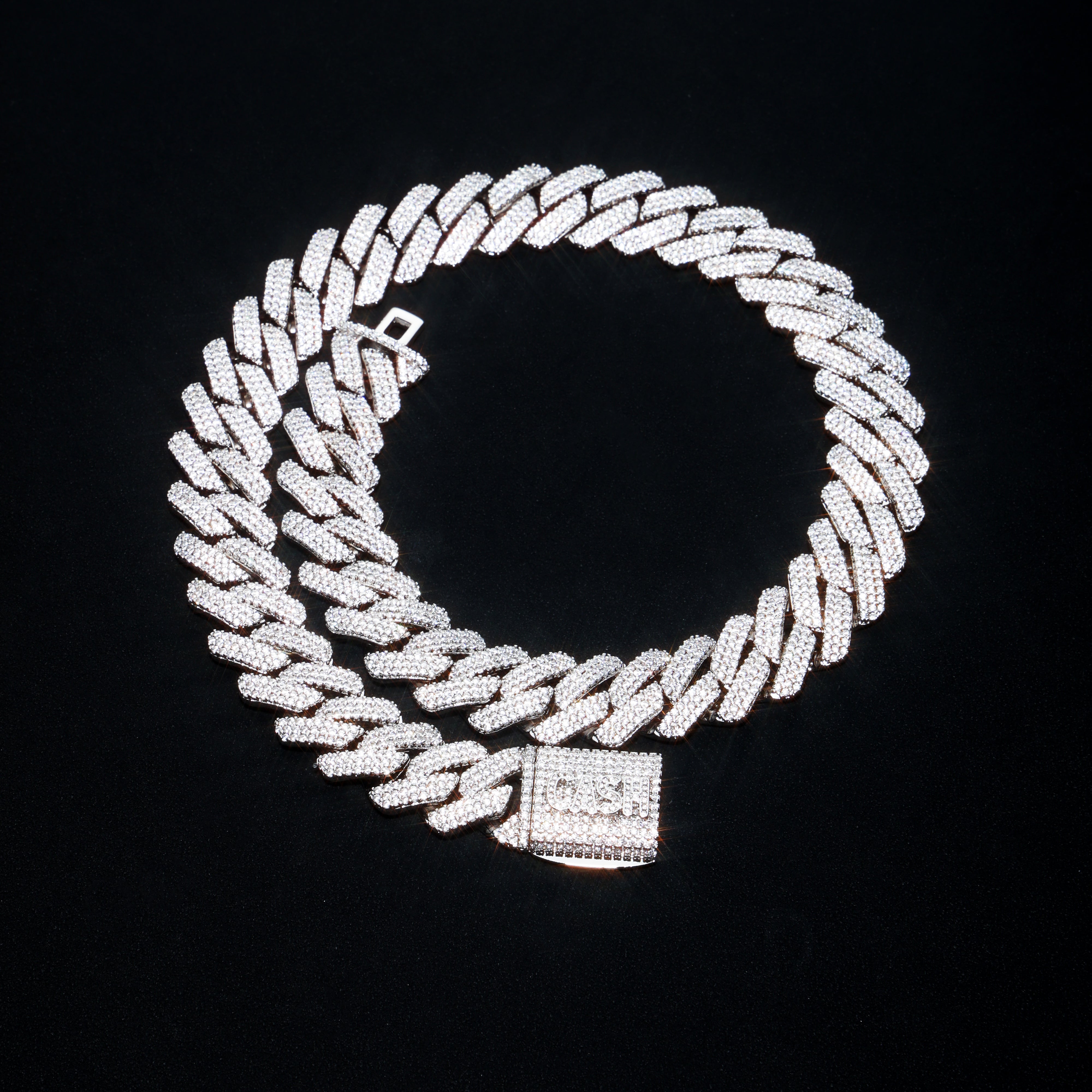 Custom 20MM Prong Cuban Link Name Chain White Gold – HeyIce