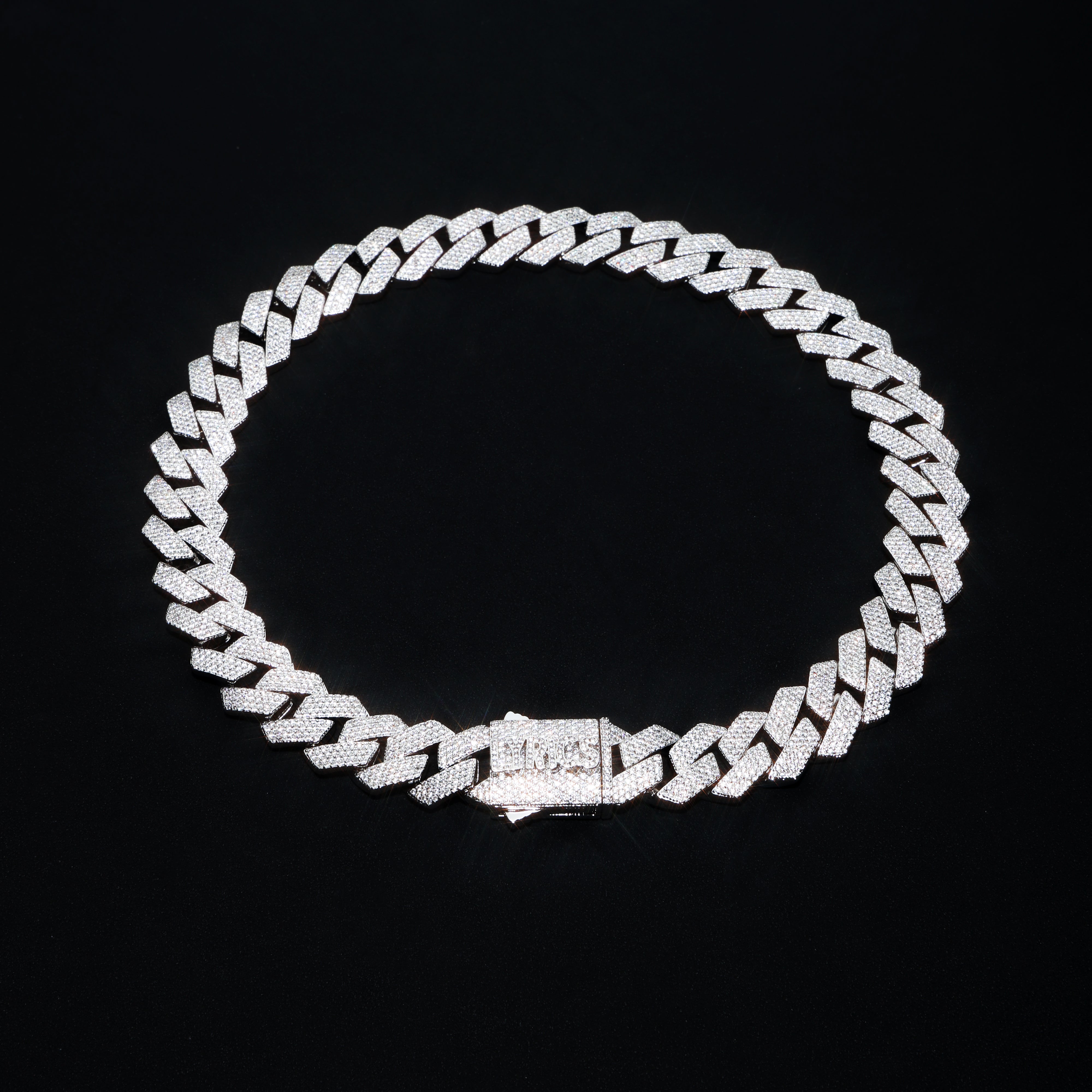 Custom 18MM Prong Cuban Link Name Chain White Gold – HeyIce