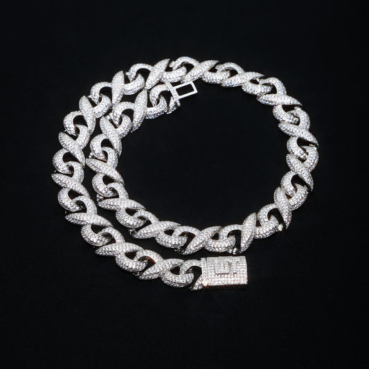 Custom 15MM Miami Drip Cuban Link Name Chain White Gold