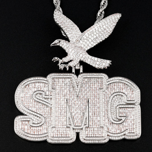 Custom Eagle Bail Letters Pendant
