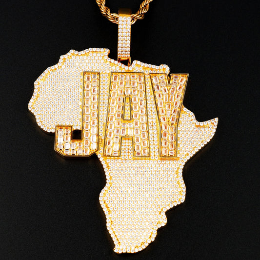 Custom Africa Logo Letter Pendant