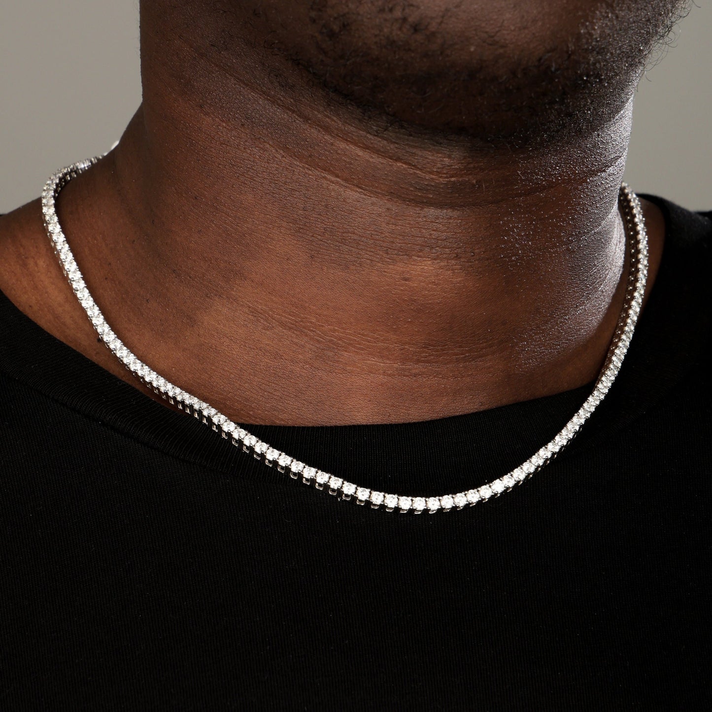 3mm 925 Sterling Silver  Moissanite Tennis Chain White Gold