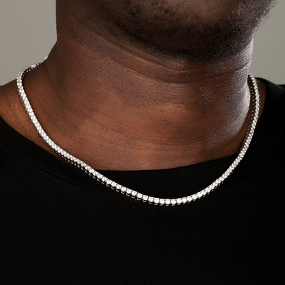 3mm 925 Sterling Silver  Moissanite Tennis Chain White Gold