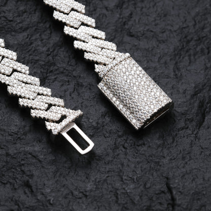 Moissanite Cuban Link Chain 925 Sterling Silver ALL SIZES