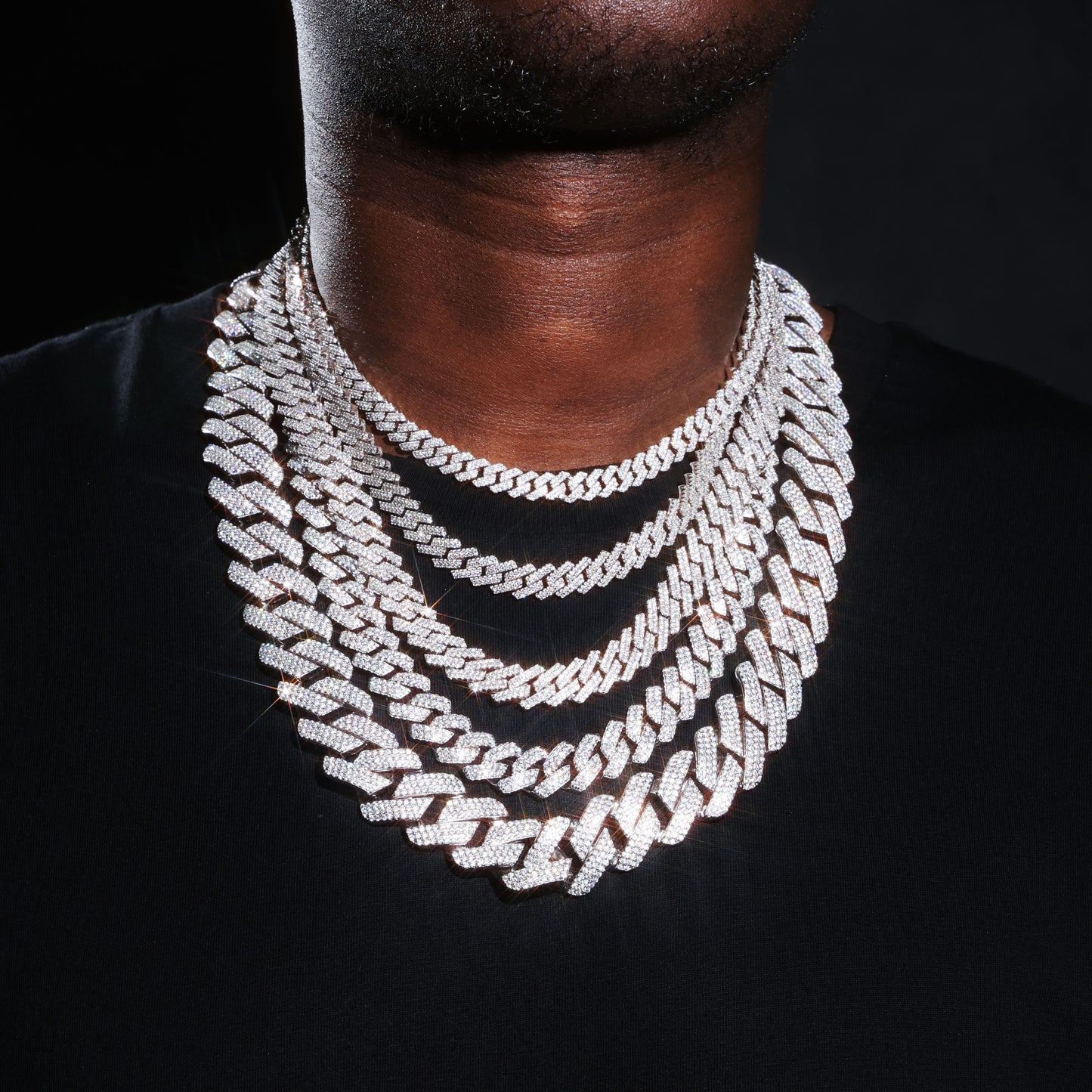 Moissanite Cuban Link Chain 925 Sterling Silver ALL SIZES