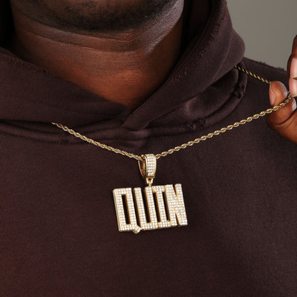 Custom  Letters Diamond Name Pendant 18K Gold