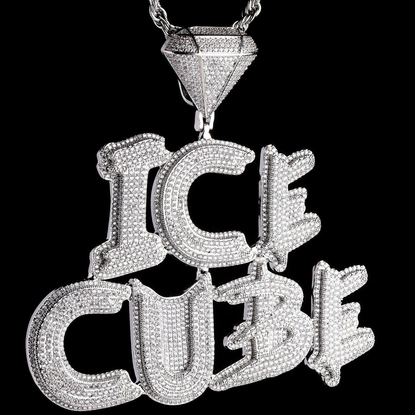 Custom Letter Name Necklace White Gold