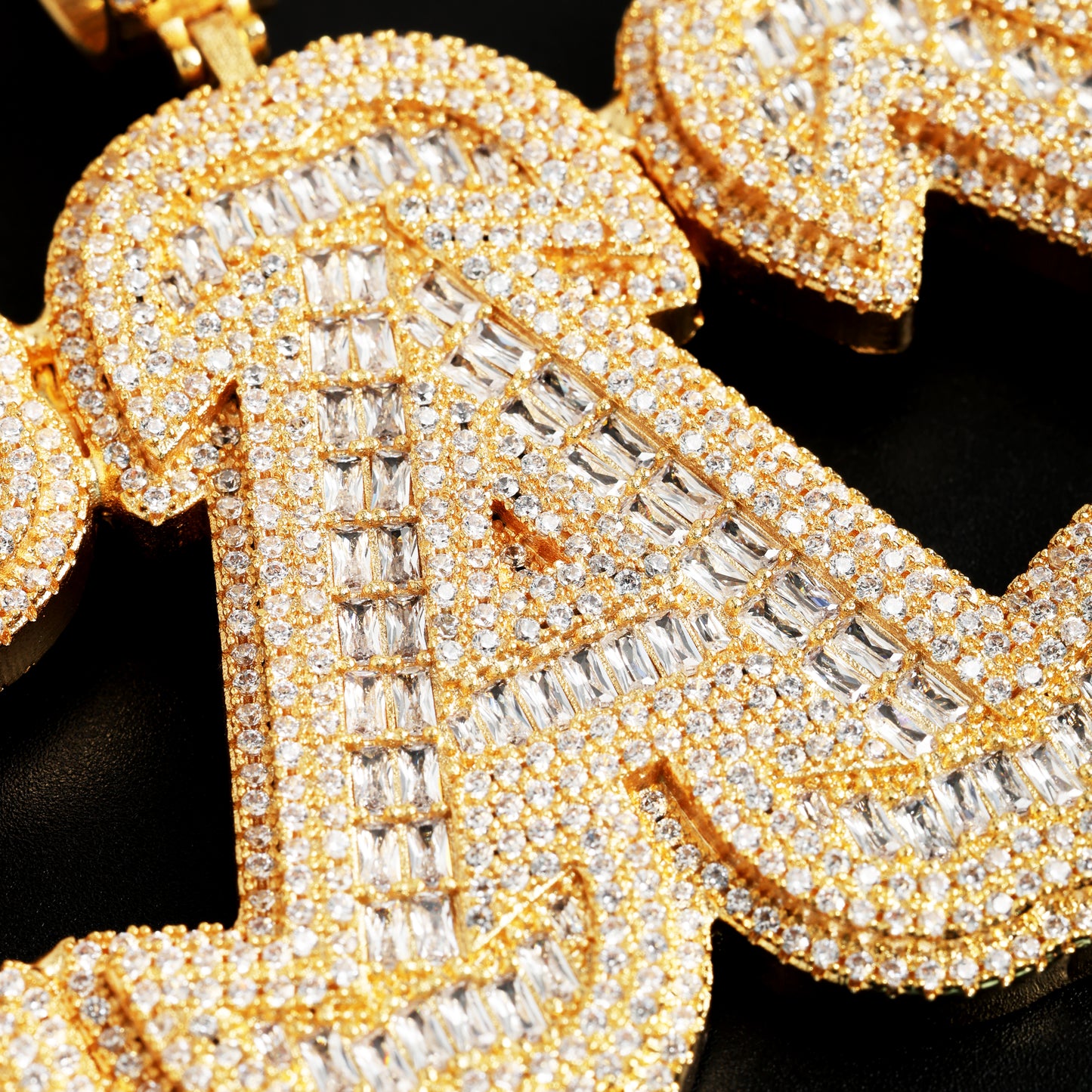 Custom Big Baguette Letter Name Pendant