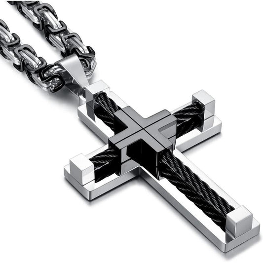 Stainless Steel Large Cross Chain 24''