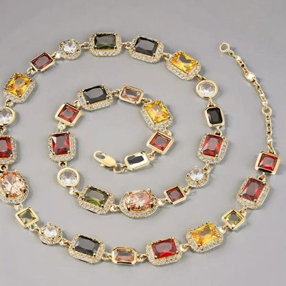 Bold Statement Power Colors Gemstone Necklace